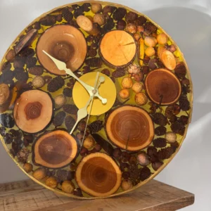 Natural Wood Epoxy Art Clock
