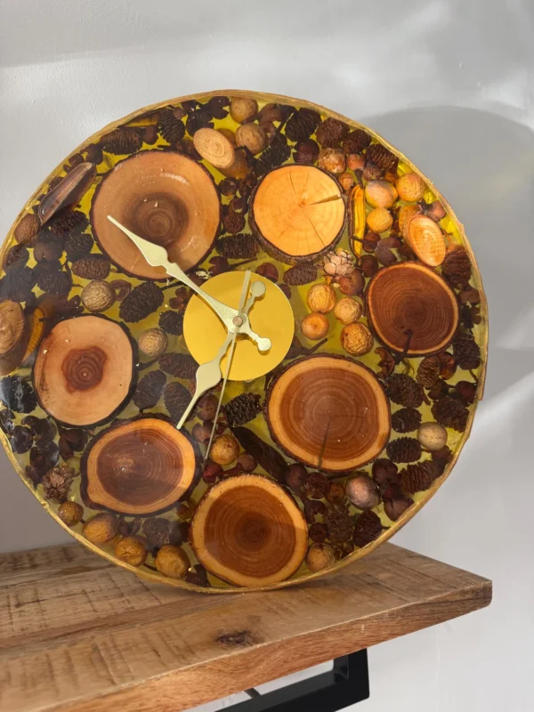 Natural Wood Epoxy Art Clock
