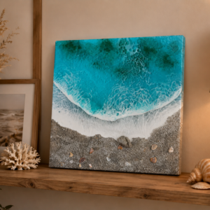 Turquoise Shore – Handmade Ocean Resin Art